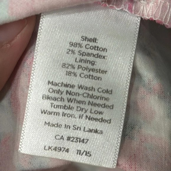 Talbots Pleated Floral Printed Watercolor A-Line Dress. Pink & Green Size 4 - Picture 7 of 7